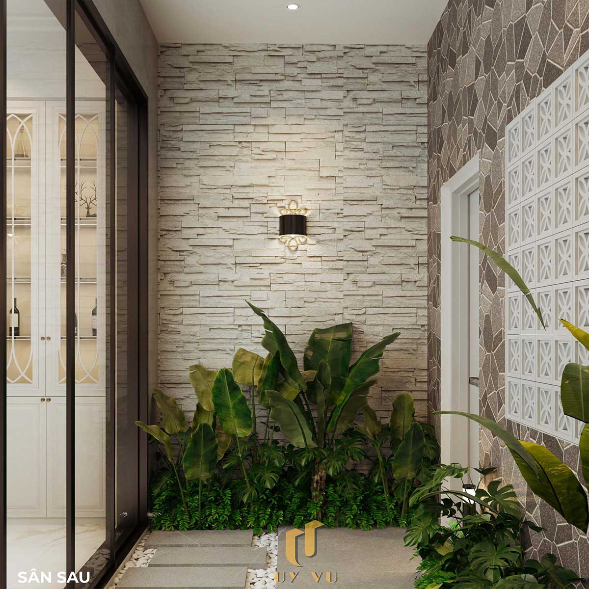 Sang trọng & đẳng cấp với mẫu nhà phố cổ điển 3 tầng - anh Hưng View sân sau nhà chị Hưng chị Thoa