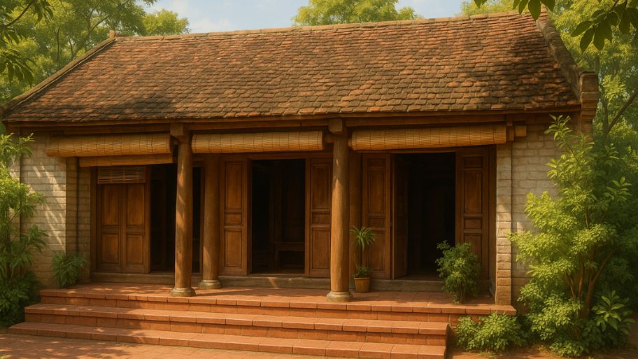 Mỗi ngôi nhà có tối thiểu 3 gian chính: gian khách, gian bếp và gian ngủ