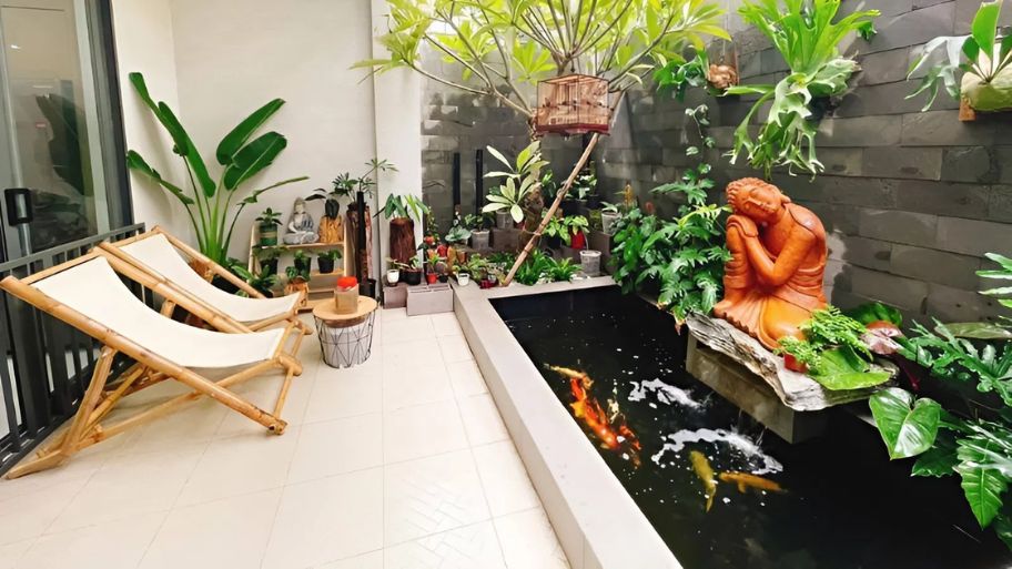 Hồ cá âm sàn độc đáo