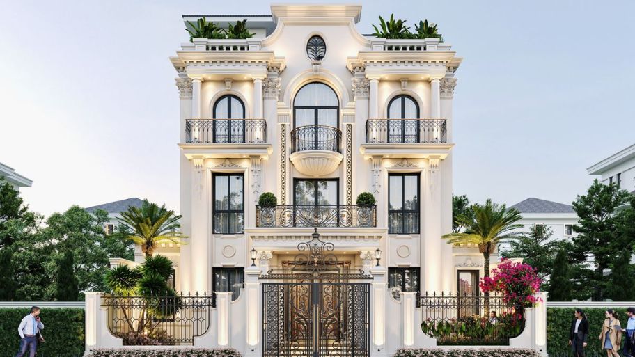 Mẫu biệt thự kiểu Pháp 3 tầng sang trọng mang vẻ đẹp sang trọng, tinh tế và bền vững theo thời gian