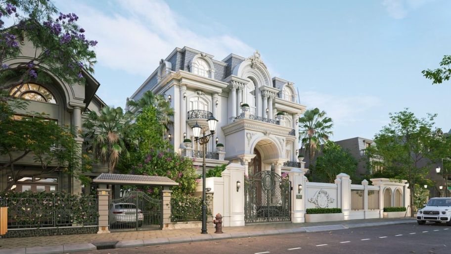 Mẫu biệt thự kiểu Pháp cổ điển chinh phục mọi người từ ánh nhìn đầu tiên bởi sự lộng lẫy, tráng lệ