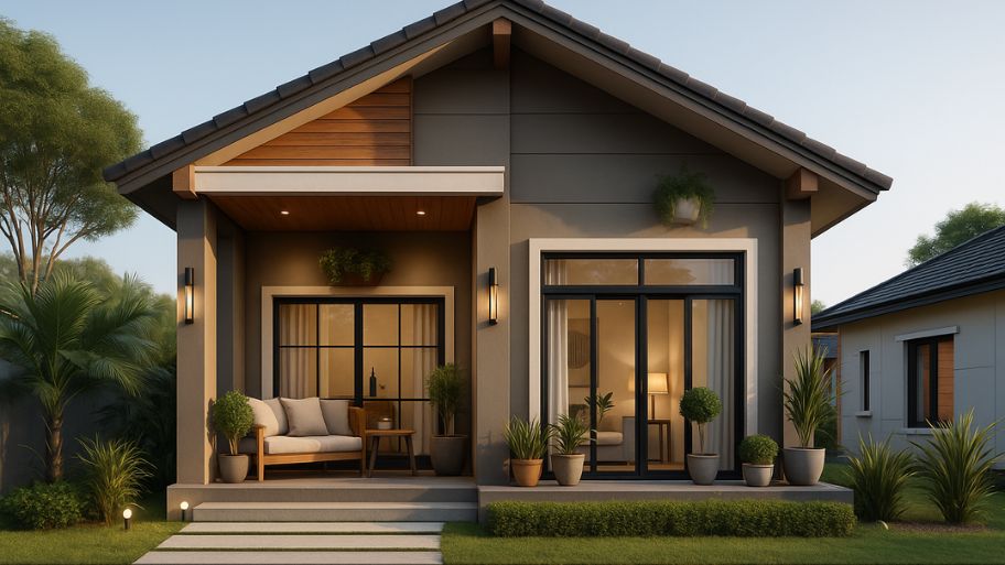 Mẫu nhà 1 tầng có sân vườn 100m2