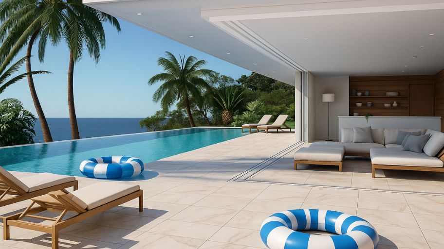 Chuẩn “resort tại gia” với những mẫu thiết kế nhà có hồ bơi trên sân thượng Mẫu nhà có hồ bơi vô cực trên sân thượng