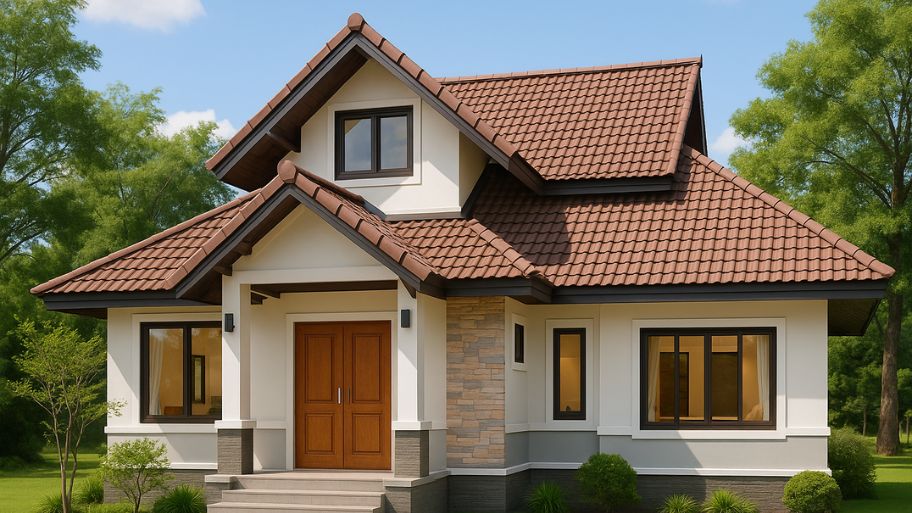 Mẫu nhà cấp 4 có gác lửng tiện nghi