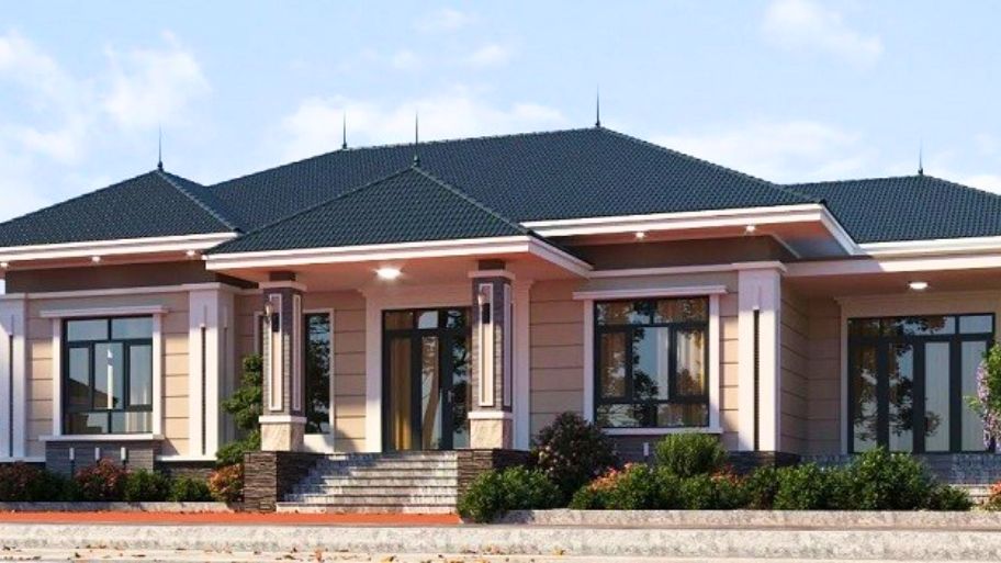 Mẫu thiết kế nhà 5 gian mái Nhật