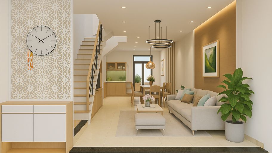 Xu hướng thiết kế nhà nhỏ hiện đại và đa công năng hiện nay Phối hợp màu sắc và ánh sáng