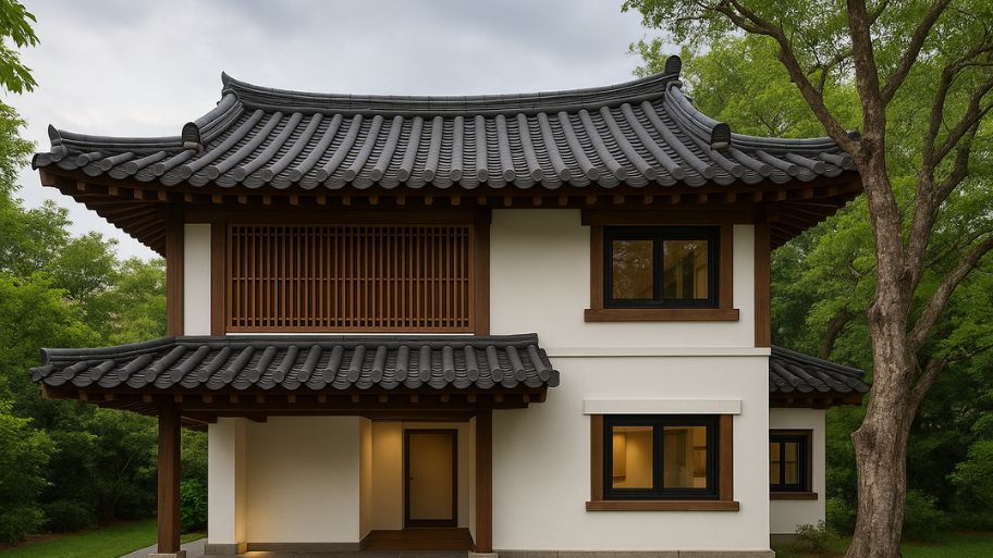 Nhà kiểu Hàn Quốc là sự kết hợp đan xen giữa kiến trúc truyền thống và hiện đại