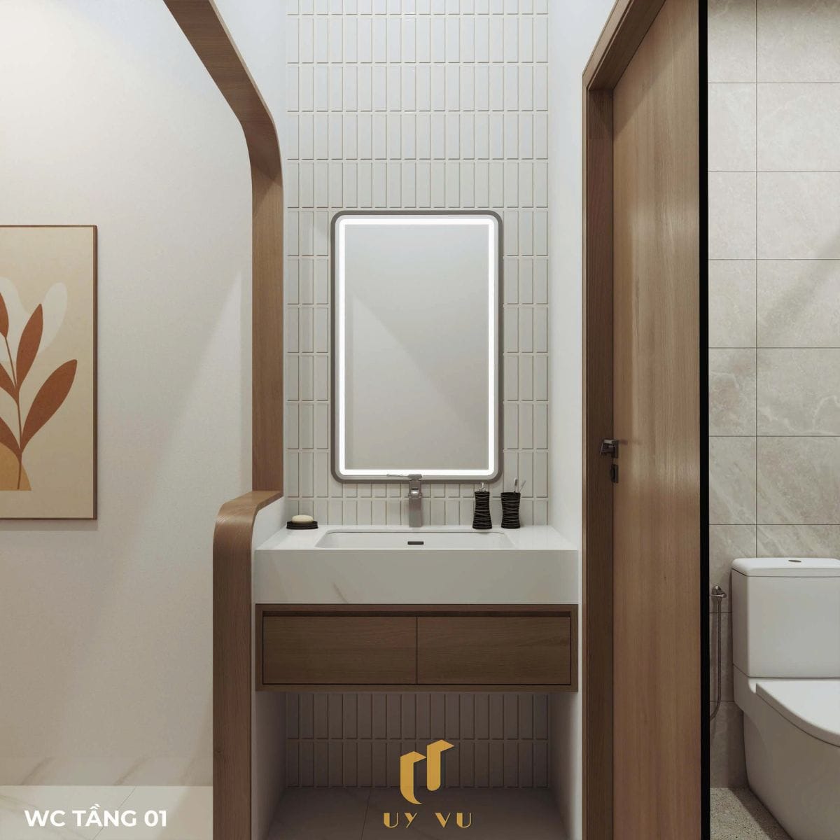 Nhà phố hiện đại - Khoảng sống mở, chạm đến sự thư thái mỗi ngày WC tầng 01 nhà dì Hà
