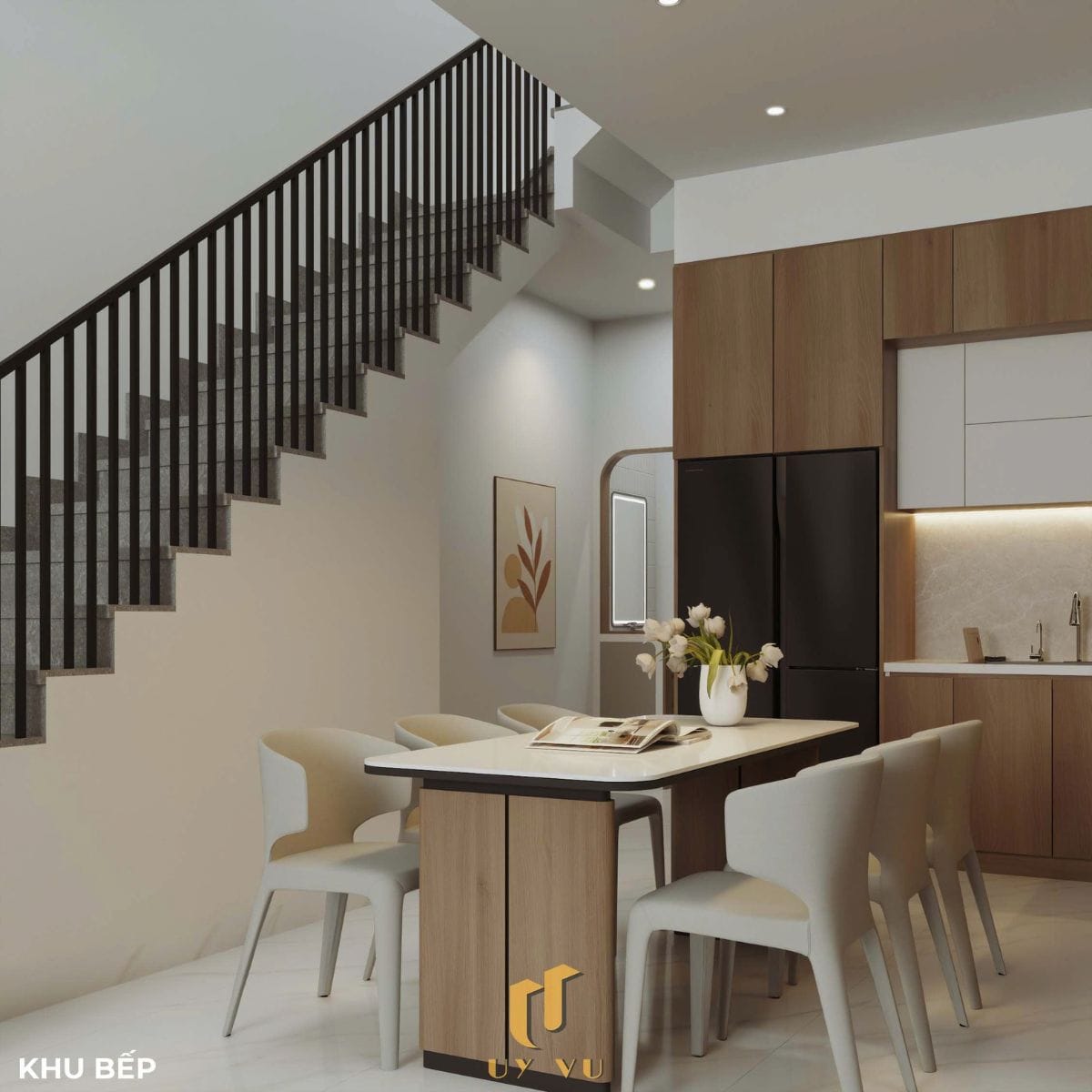Nhà phố hiện đại - Khoảng sống mở, chạm đến sự thư thái mỗi ngày Khu bếp tiện nghi nhà dì Hà