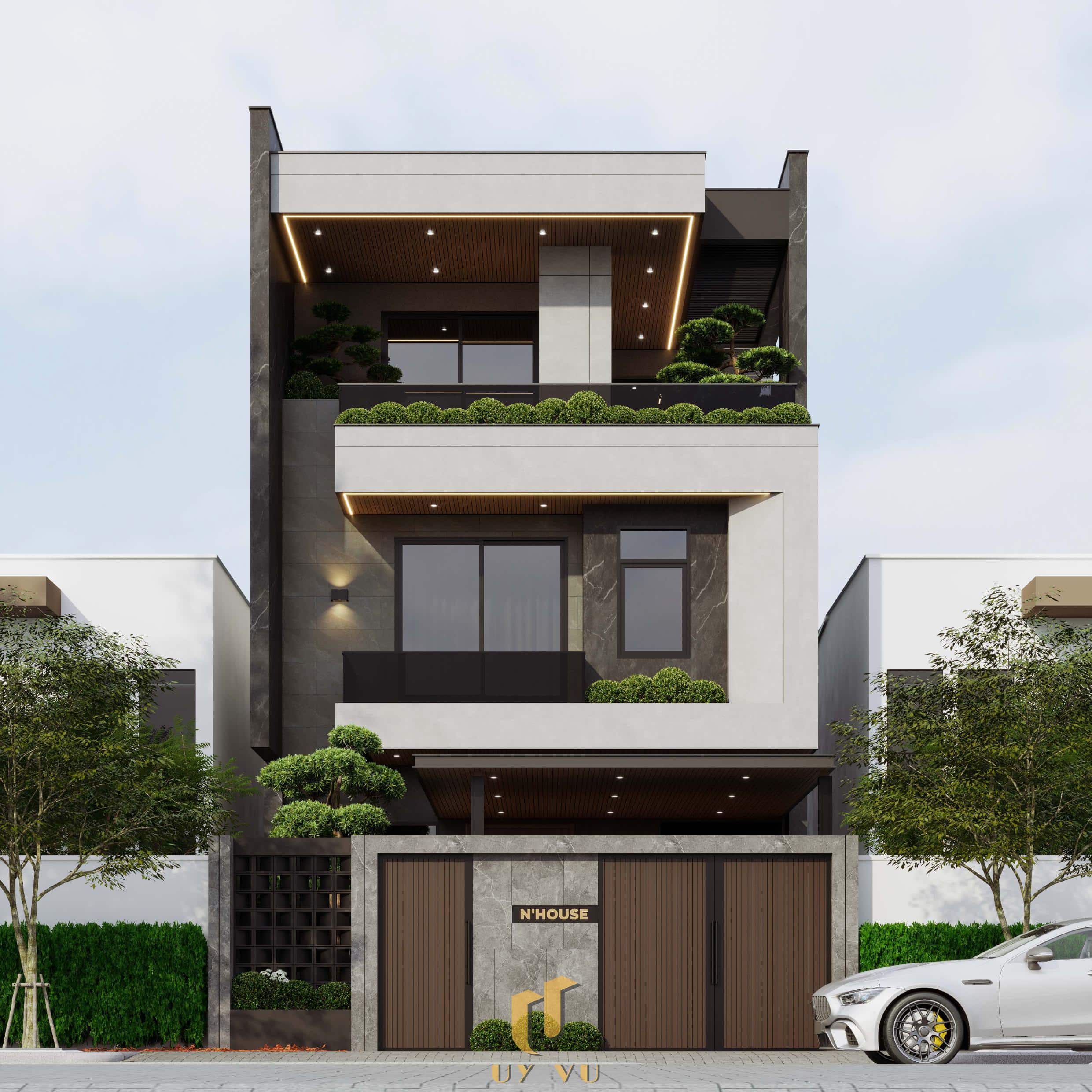 Phối cảnh mặt tiền nhà anh Nghị Đà Nẵng