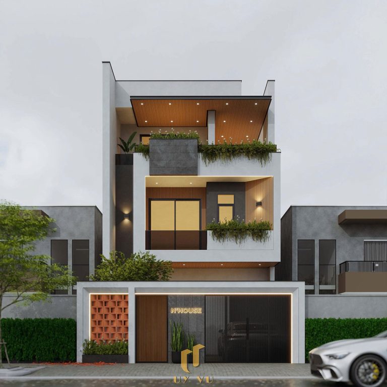 THIẾT KẾ BIỆT THỰ Phối cảnh biệt thự nhà chị Ngọc House