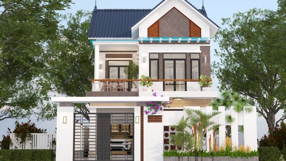 Gợi ý 6 mẫu thiết kế nhà để xe ô tô hiện đại và tối ưu diện tích Mẫu nhà phố mái Thái có gara tiện lợi