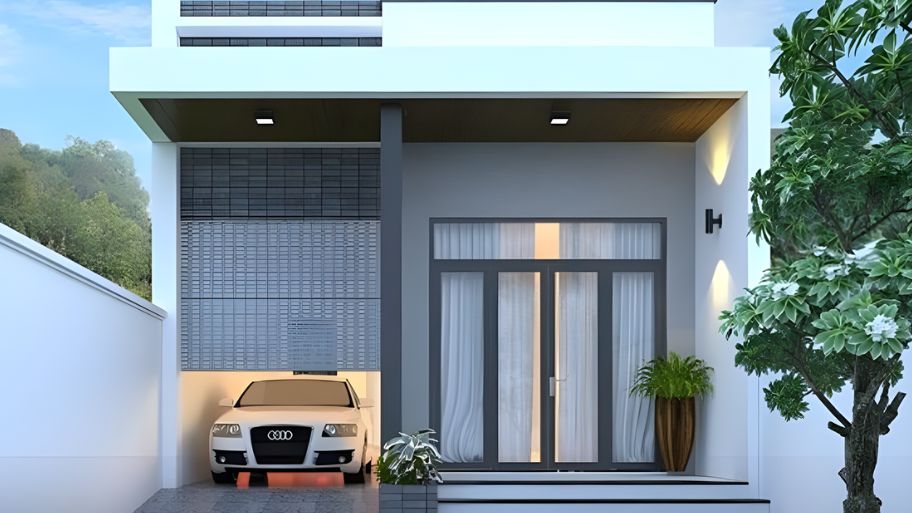 Gợi ý 6 mẫu thiết kế nhà để xe ô tô hiện đại và tối ưu diện tích Mẫu thiết kế nhà cấp 4 có tích hợp gara ô tô