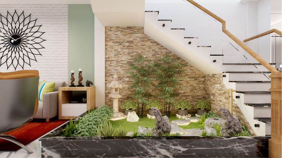 Mẫu tiểu cảnh gầm cầu thang nổi bật