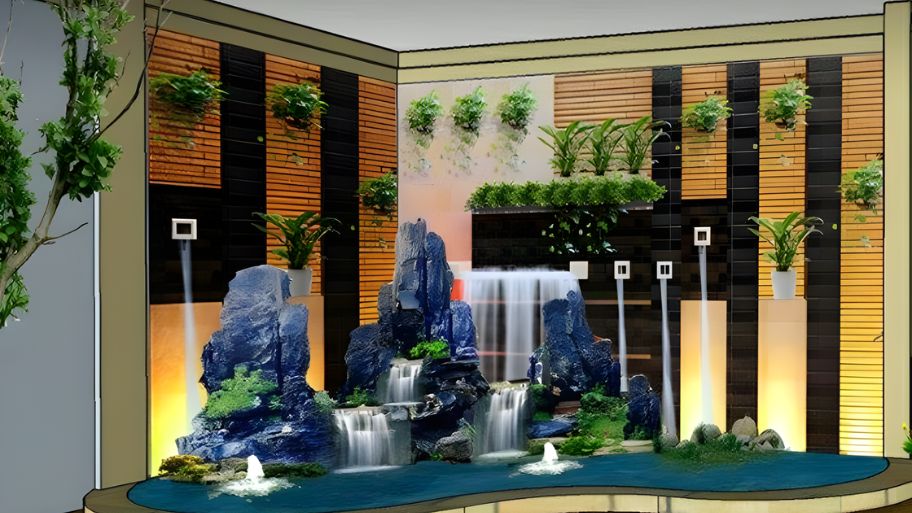 Mẫu tiểu cảnh thác nước mini