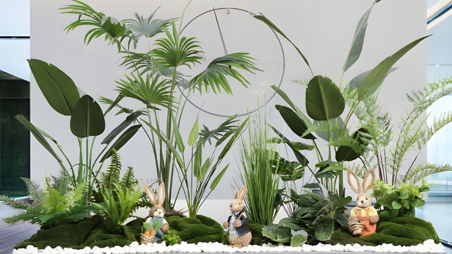 Điểm danh top 5 mẫu thiết kế tiểu cảnh trước nhà đẹp mê ly Mẫu tiểu cảnh trước nhà với cây xanh giả