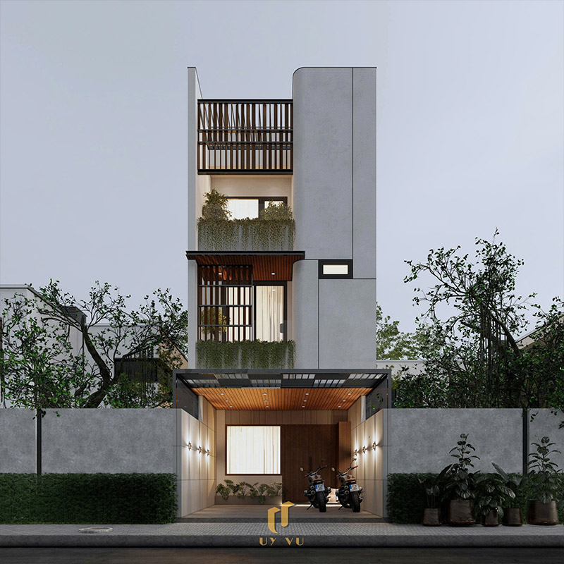 D’ House – Không gian sống hiện đại giữa lòng Đà Nẵng Phối cảnh mặt tiền nhà anh Dương - Đà Nẵng