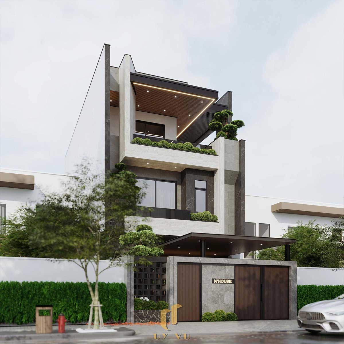 Nhà Chị Xuân Đà Nẵng | Hiện Đại, Tinh Tế Và Đầy Cảm Xúc Không gian mặt tiền nhà chị Xuân