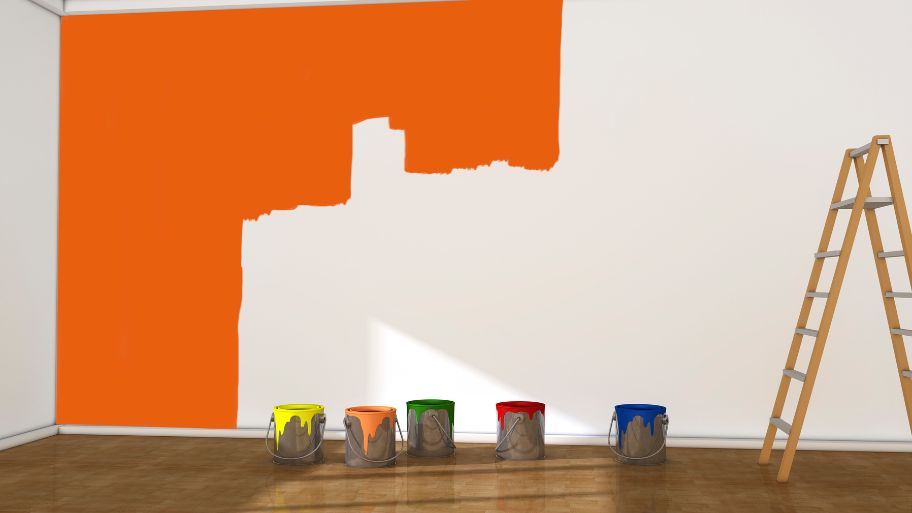 Phối màu thiết kế sơn nhà đẹp với tông màu nóng