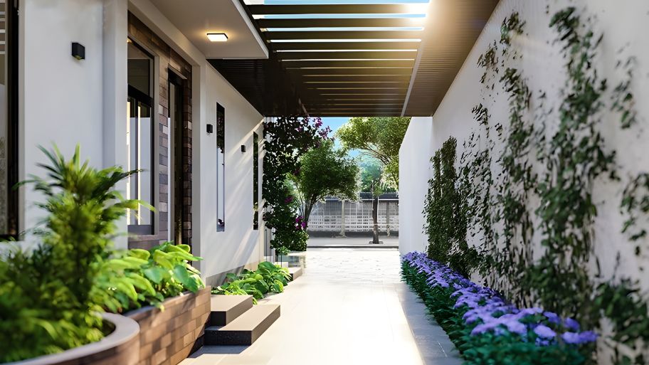 Trồng hoa hai dọc lối đi để tăng sức sống