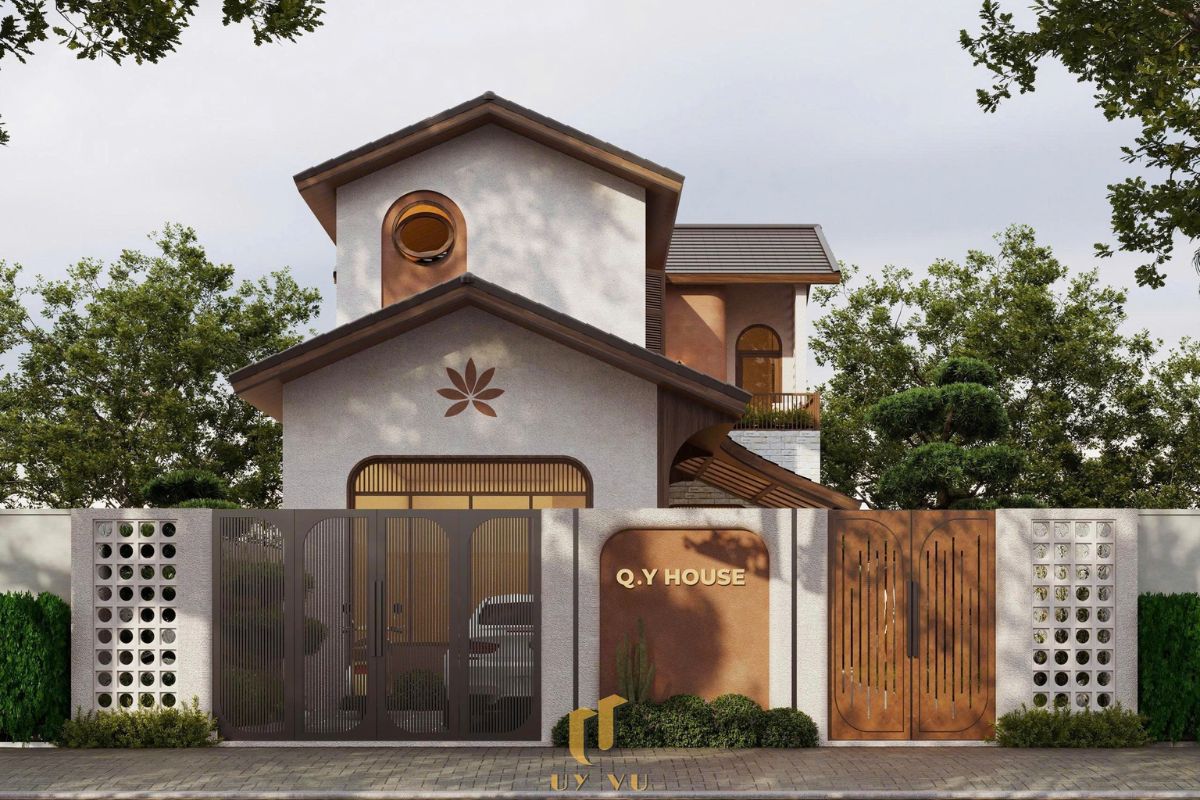 Biệt Thự Chị Yến – Thiết Kế Độc Đáo Mang Hơi Thở Thiên Nhiên Mặt tiền biệt thự chị Yến