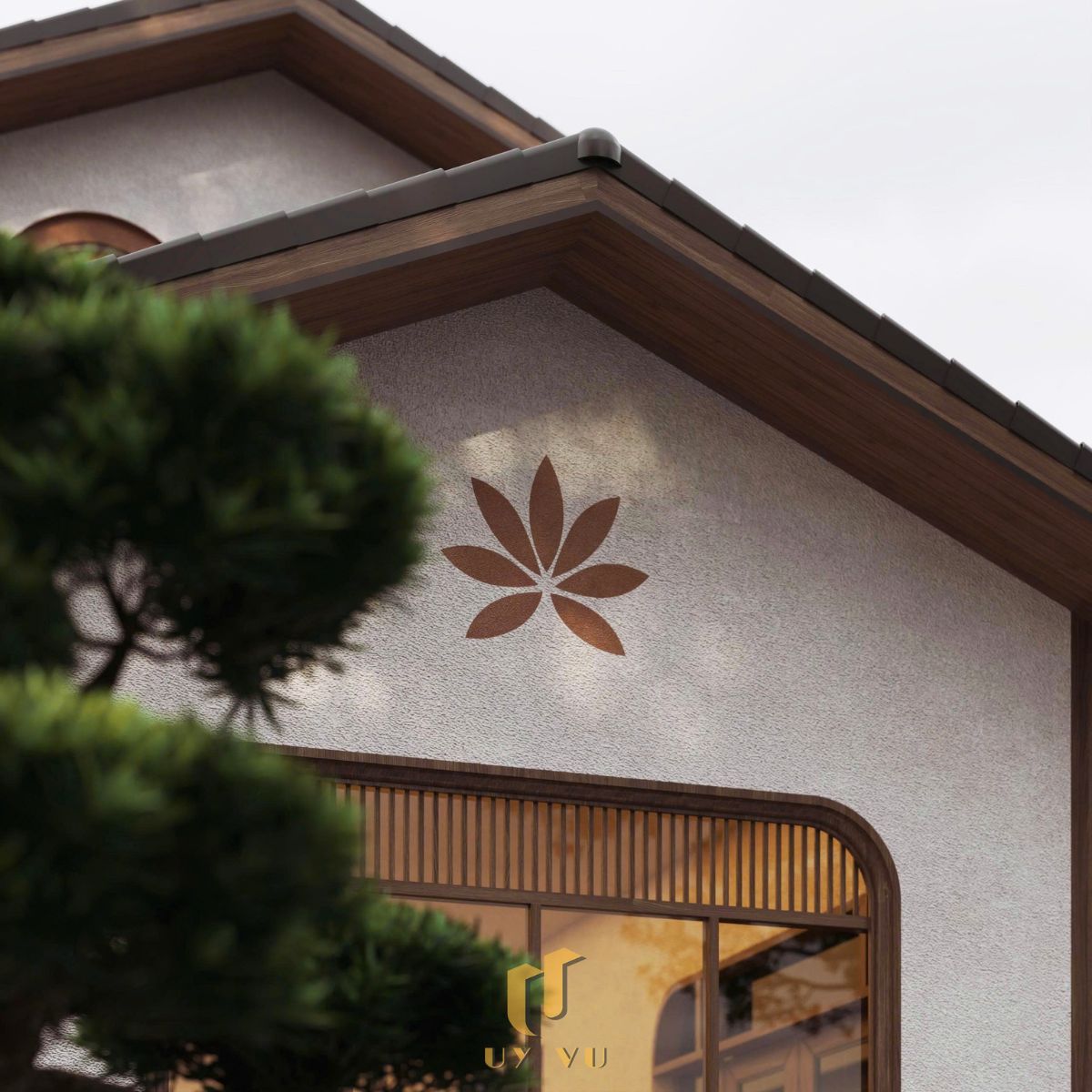 Biệt Thự Chị Yến – Thiết Kế Độc Đáo Mang Hơi Thở Thiên Nhiên Thiết kế mặt tiền biệt thự chị Yến - An Giang