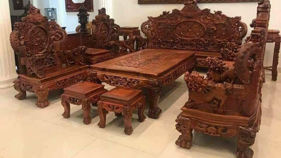 Bàn ghế phòng khách lưng dựa cao