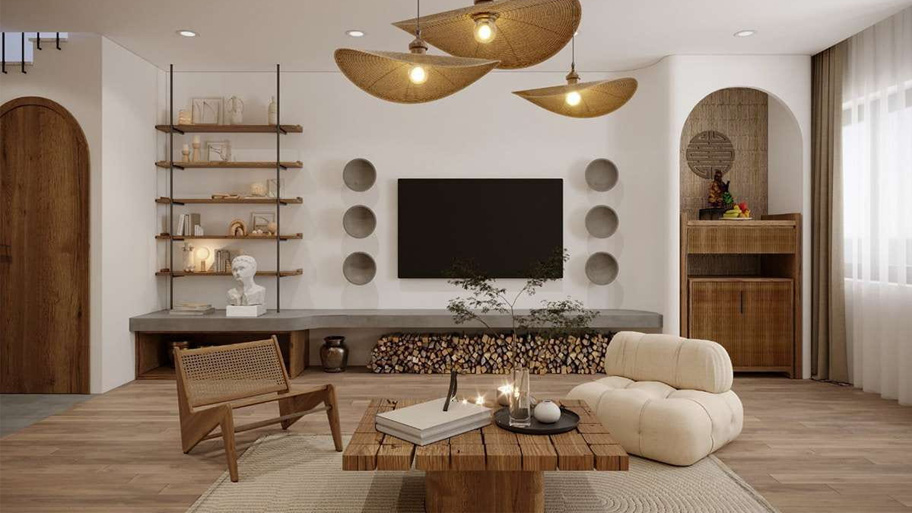 Cách bố trí không gian phù hợp với phòng khách phong cách Wabi Sabi