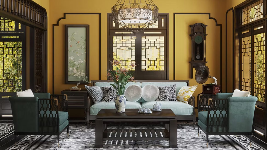 Đặc điểm của phòng khách phong cách Indochine