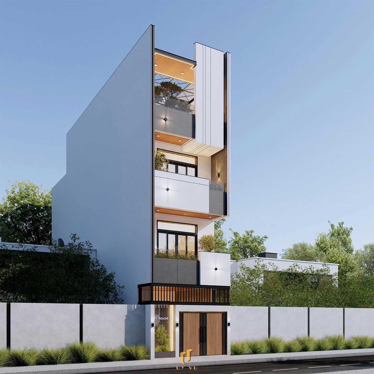 Nổi bật với căn hộ hiện đại, nổi bật tinh tế anh Hiếu - Đà Nẵng Hình ảnh phối cảnh nhà anh Hiếu Đà Nẵng