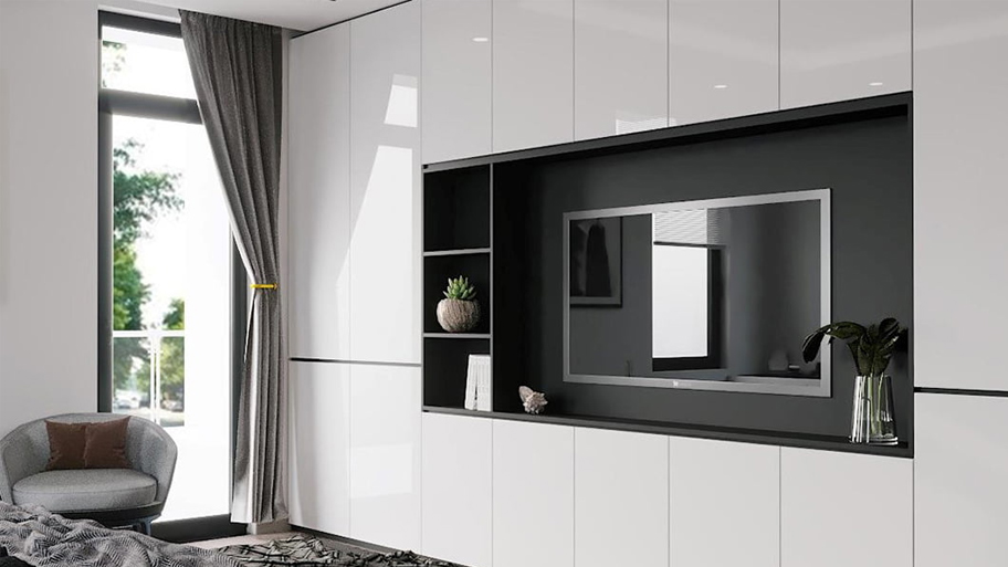 Kệ tivi dạng âm tường