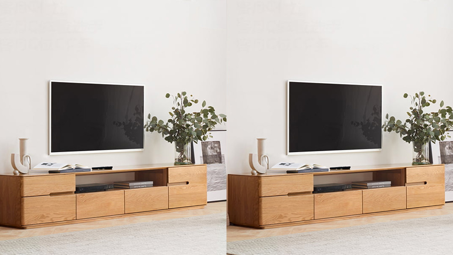 Kệ tivi dạng module ghế bằng gỗ