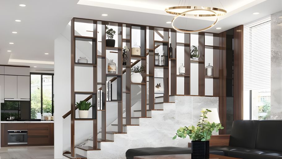 Lắp đặt vách ngăn cầu thang để giảm xung khắc phong thủy