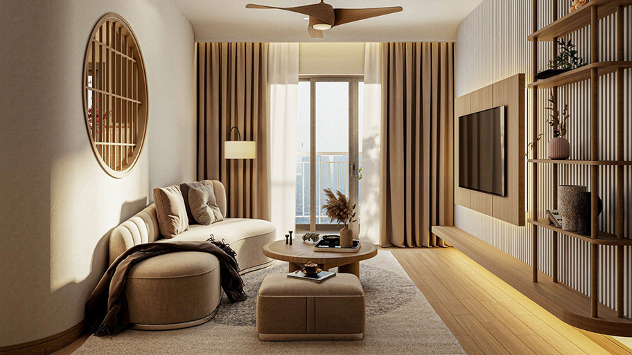 Màu sắc phù hợp với phòng khách phong cách Wabi Sabi