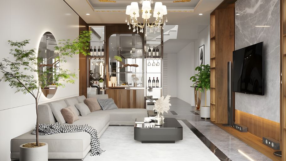 Mẫu thiết kế nội thất nhà ống 4 tầng diện tích 6x20m