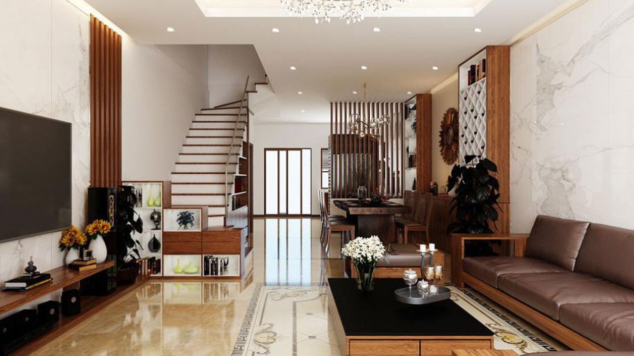 Mẫu thiết kế nội thất nhà ống 4 tầng phong cách hiện đại