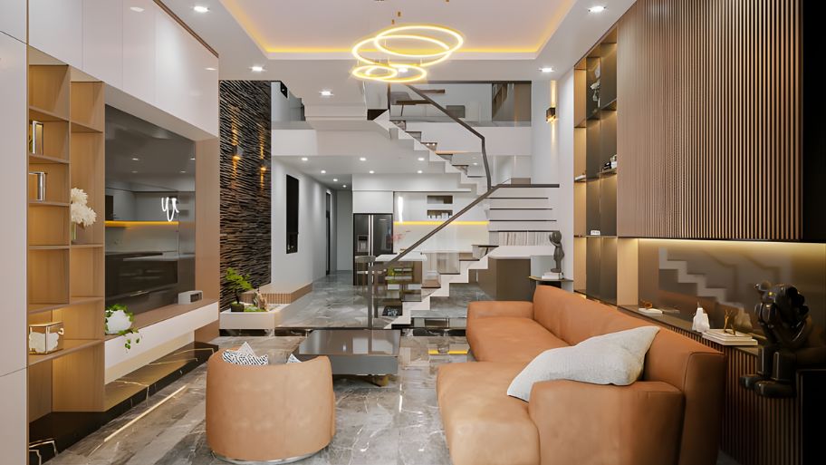 Mẫu thiết kế nội thất nhà ống đẹp 4 tầng diện tích 5x20m