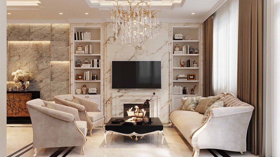 Kinh nghiệm thiết kế phòng khách đẹp & tối ưu không gian từ A–Z Phòng khách có bố cục sắp xếp hợp lý