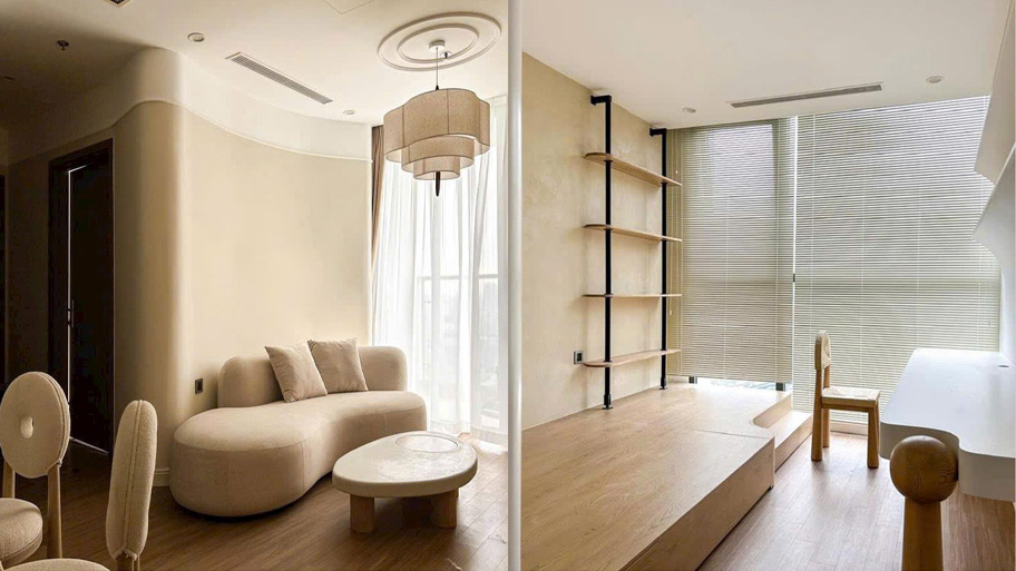 Phòng khách phong cách Wabi Sabi đẹp độc đáo