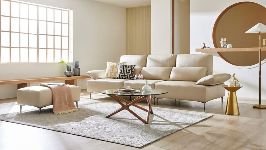 Sofa phòng khách bọc da công nghiệp giá cả hợp lý