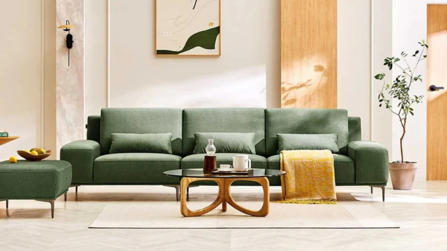 Sofa phòng khách màu xanh rêu