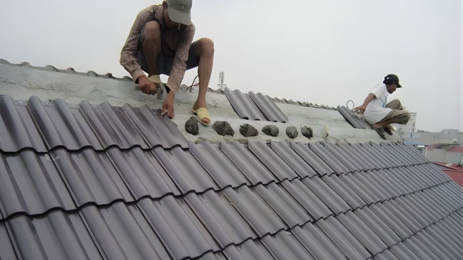 Thiết kế mái nhà bằng bê tông dán ngói