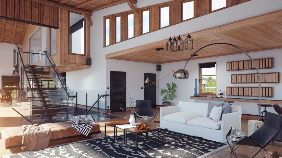 Mẫu nhà phố 2 tầng có gác lửng