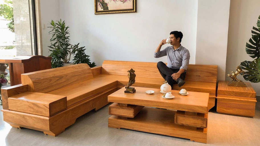 Ưu điểm của bàn ghế gỗ trong phòng khách