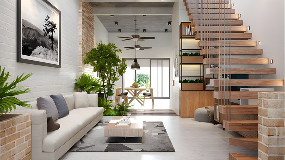 Khám phá xu hướng thiết kế nhà có cầu thang dọc độc đáo hiện nay Ưu điểm của thiết kế cầu thang dọc