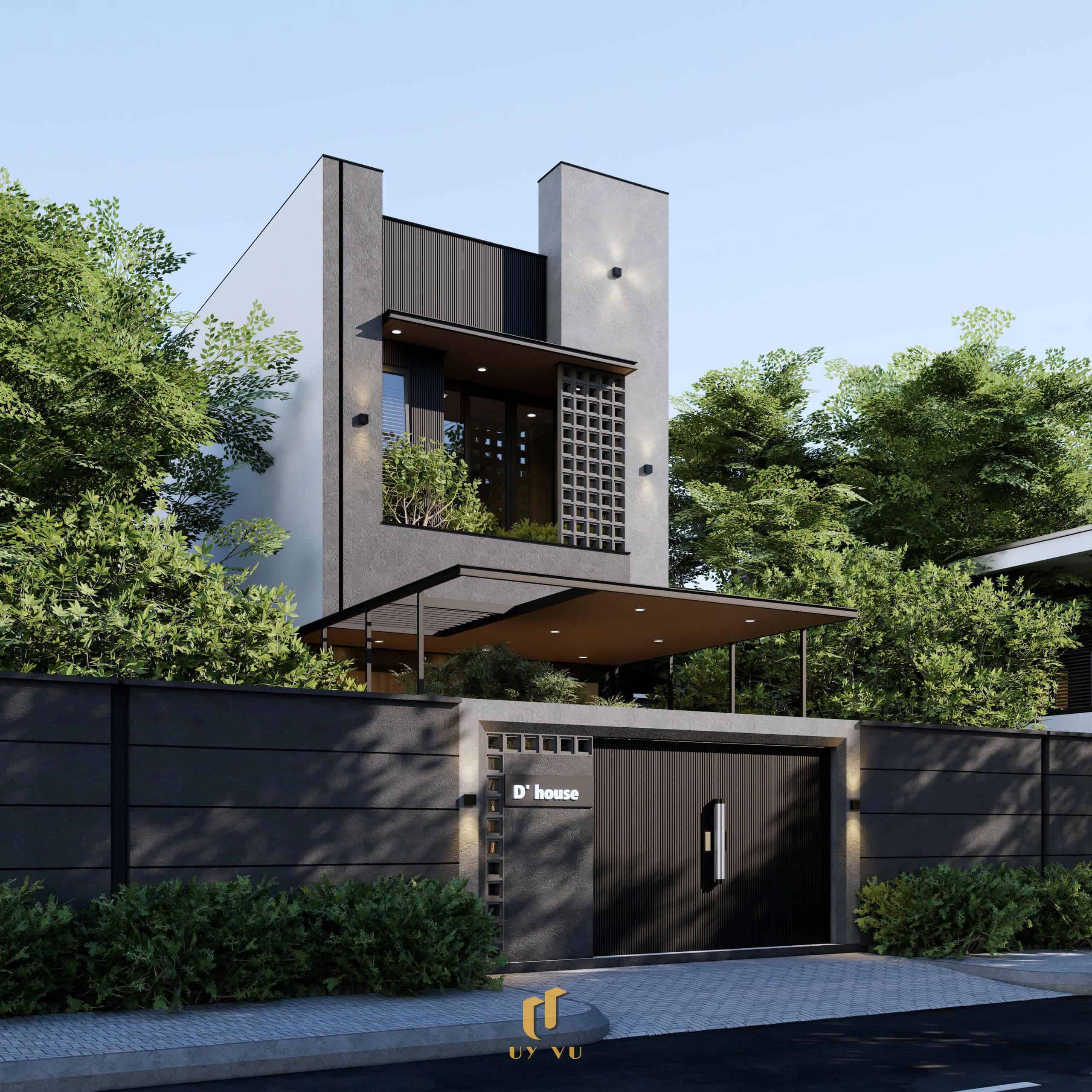 D' House Hội An - Mặt Tiền Tối Giản Nhưng Đậm Chất Riêng Phối cảnh mặt tiền nhà anh Dương Hội An