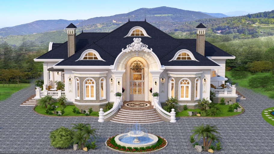 Biệt thự tân cổ điển 1 tầng ưu tiên sự thông thoáng và công năng sử dụng