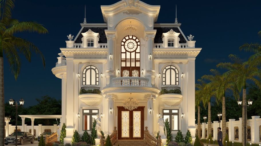 Biệt thự tân cổ điển diện tích lớn.