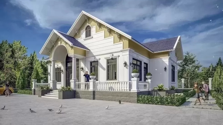  Biệt thự tân cổ điển diện tích nhỏ (100–150m²)