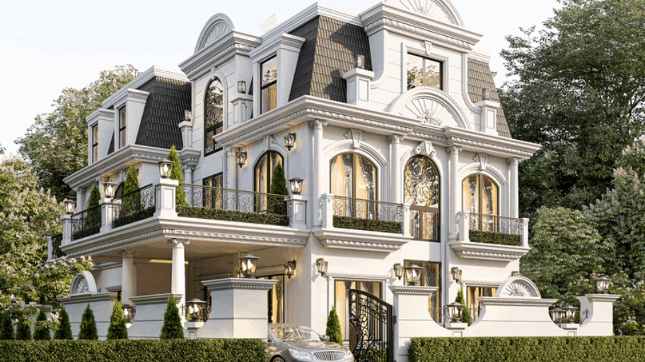 Biệt thự tân cổ điển ít chịu tác động bởi sự thay đổi của xu hướng thiết kế.